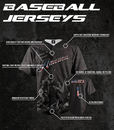 USA Liberty Baseball Jersey Baseball Jersey Greater Half